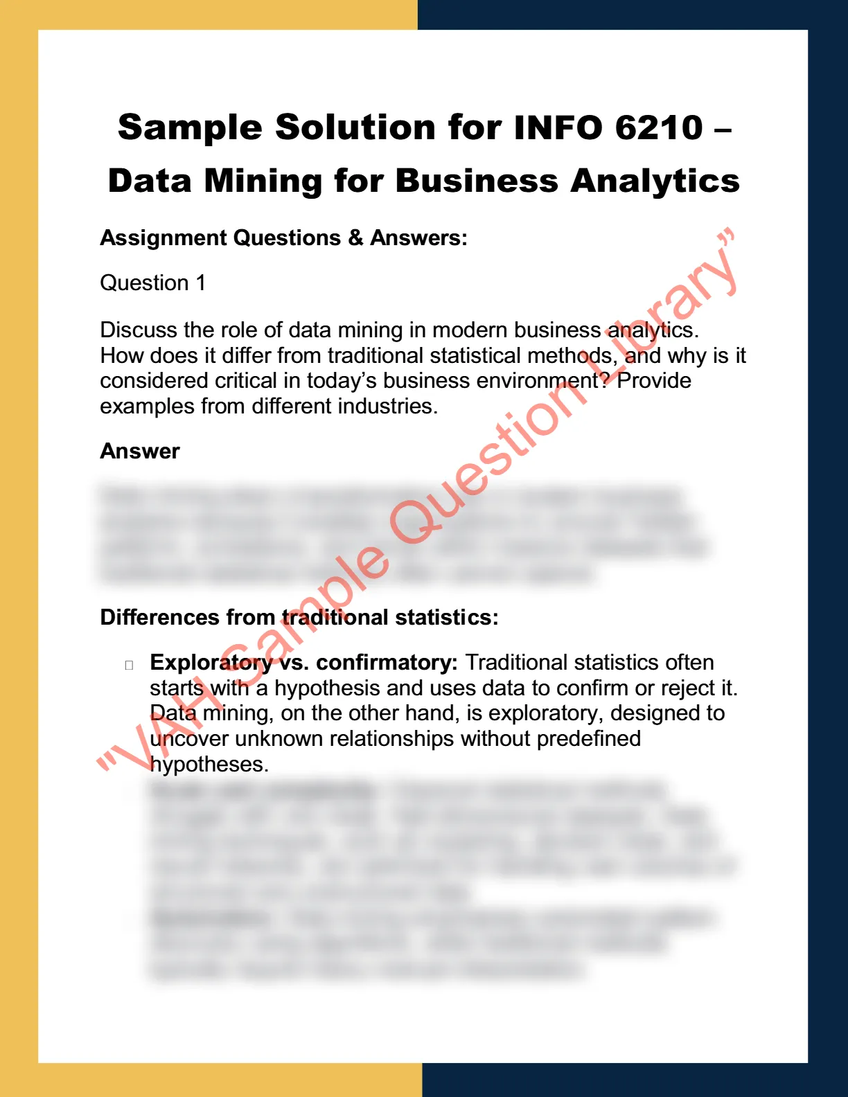 INFO 6210 – Data Mining for Business Analytics 0